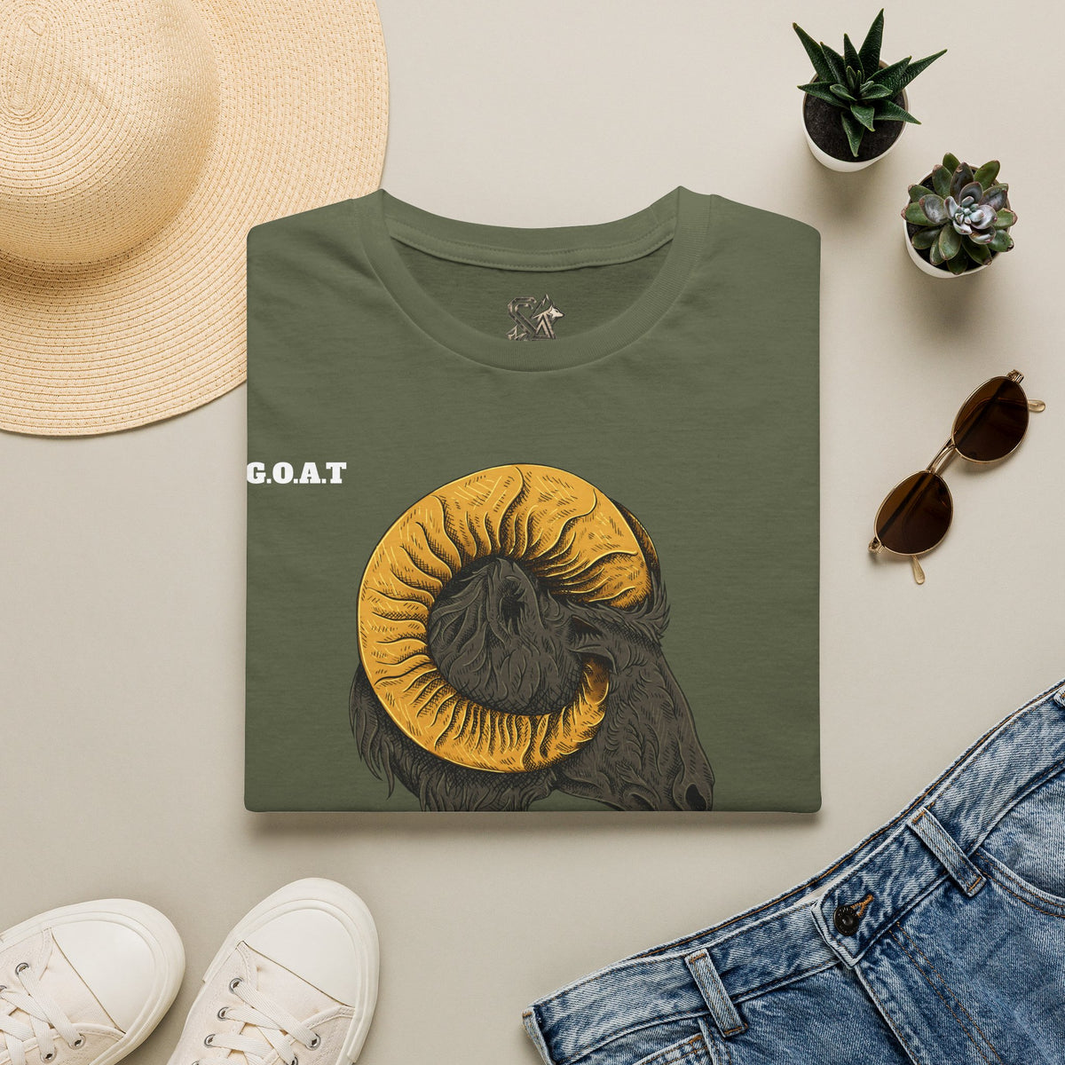 GOAT Goat Head T-Shirt Premium Design SKIALFA Unisex