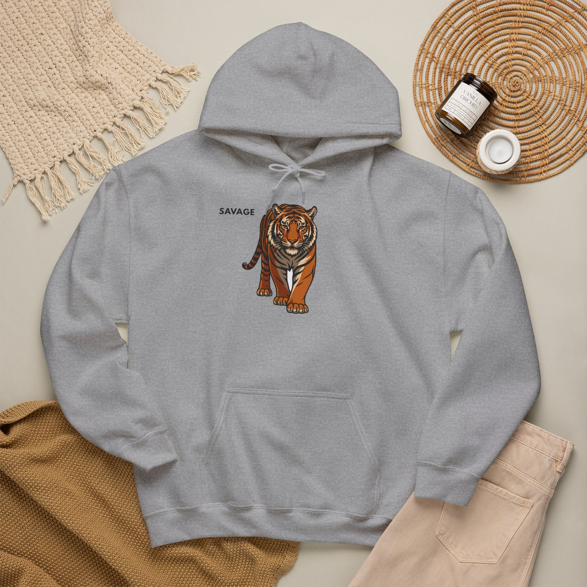 SAVAGE Tiger Hoodie Premium Design SKIALFA Unisex
