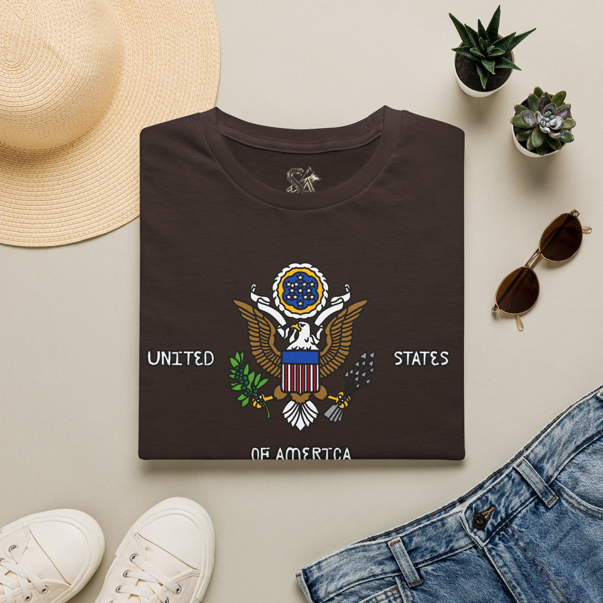 United States Of America T-Shirt Premium Design SKIALFA Unisex