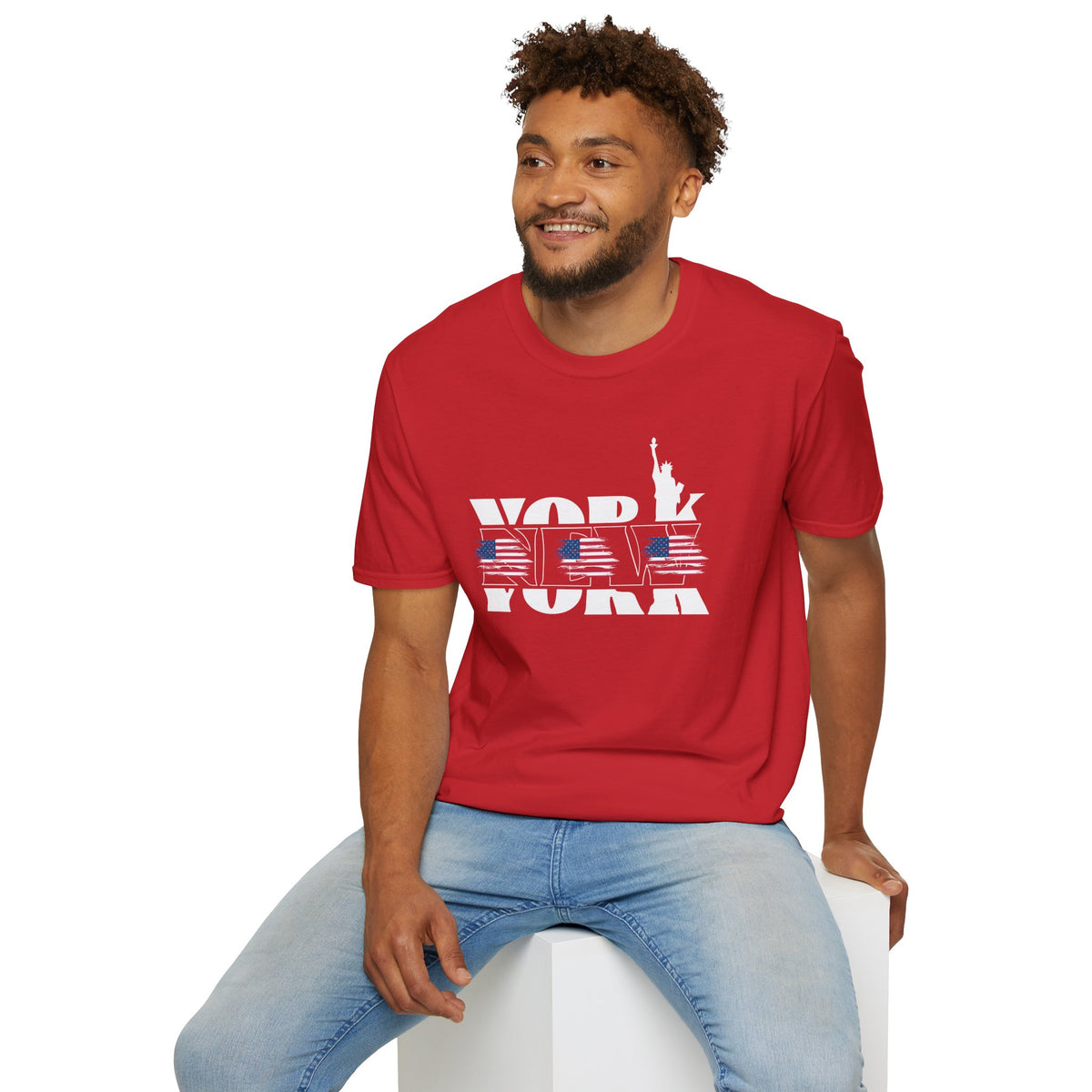 New York American Flag T-Shirt Premium Design SKIALFA Unisex