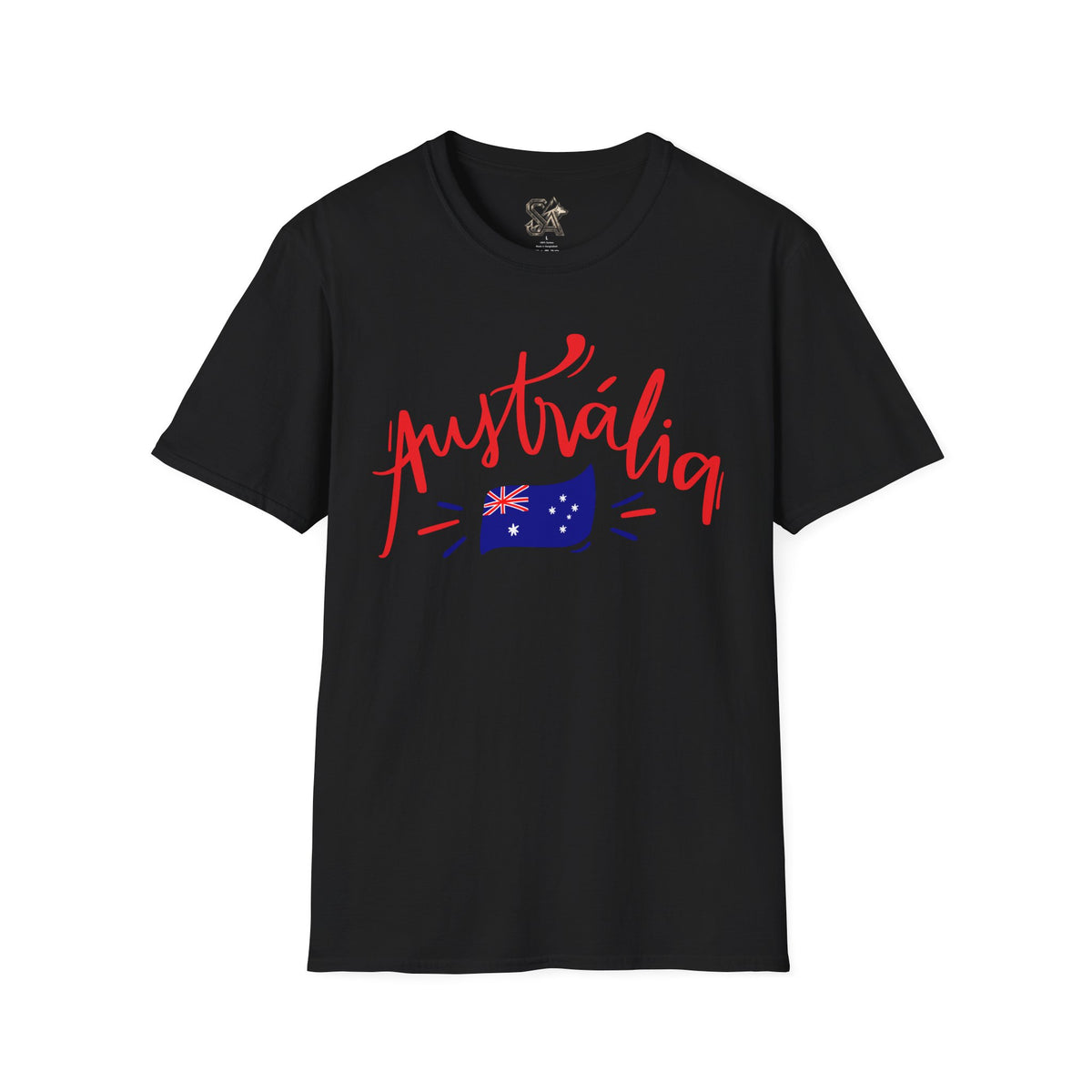 Australia Script Flag T-Shirt Premium Design SKIALFA Unisex