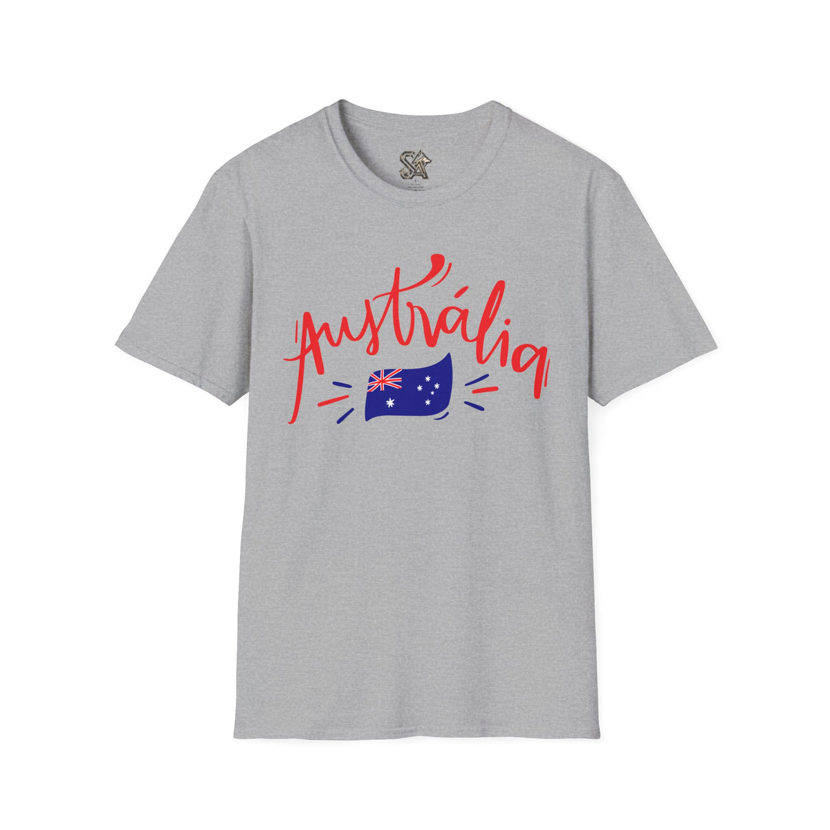 Australia Script Flag T-Shirt Premium Design SKIALFA Unisex