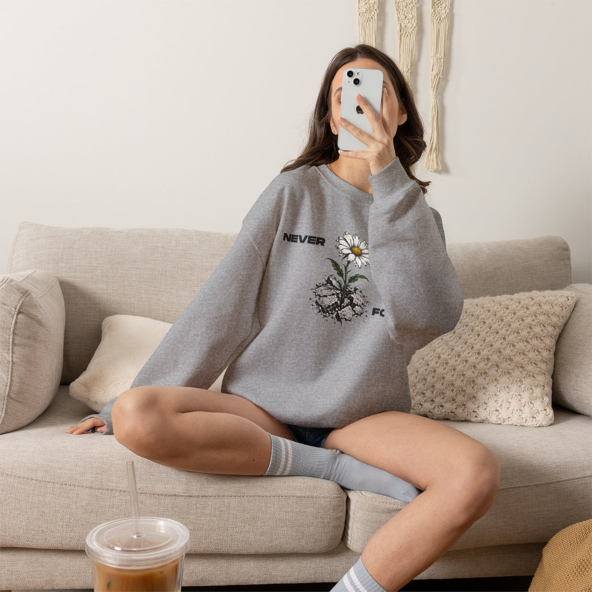 NEVER FOLD Sweatshirt Premium Design SKIALFA Unisex