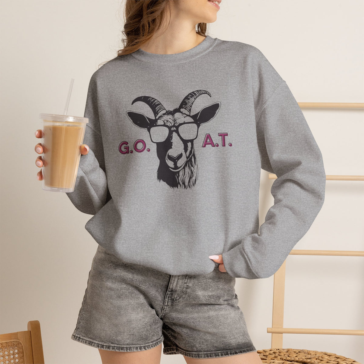 G.O.A.T. Goat Sweatshirt Premium Design SKIALFA Unisex