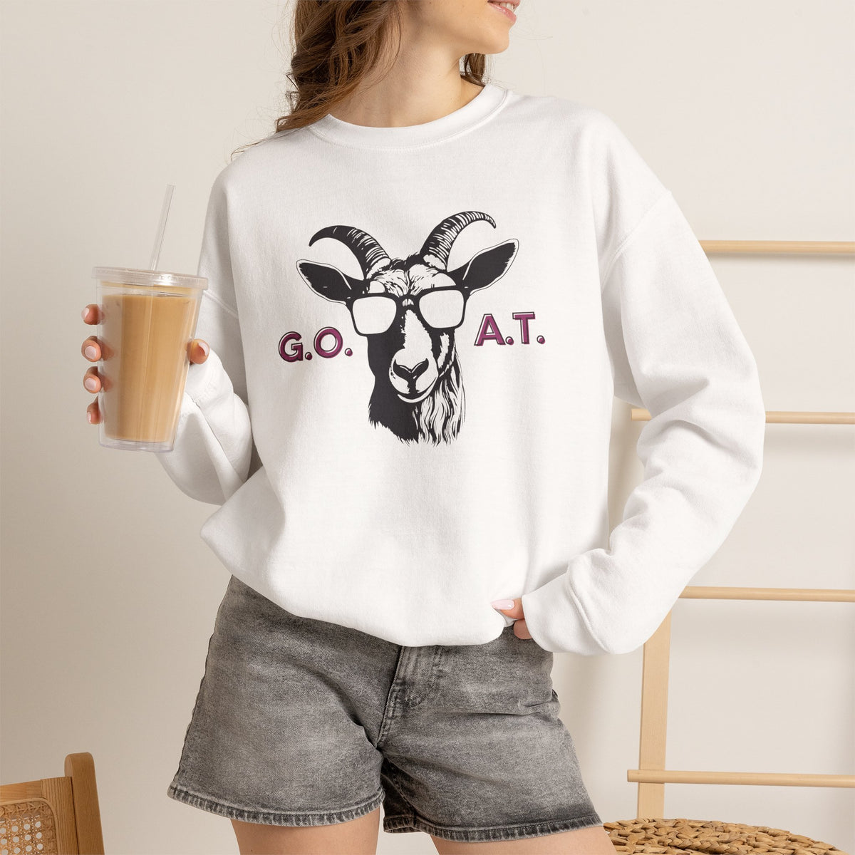 G.O.A.T. Goat Sweatshirt Premium Design SKIALFA Unisex