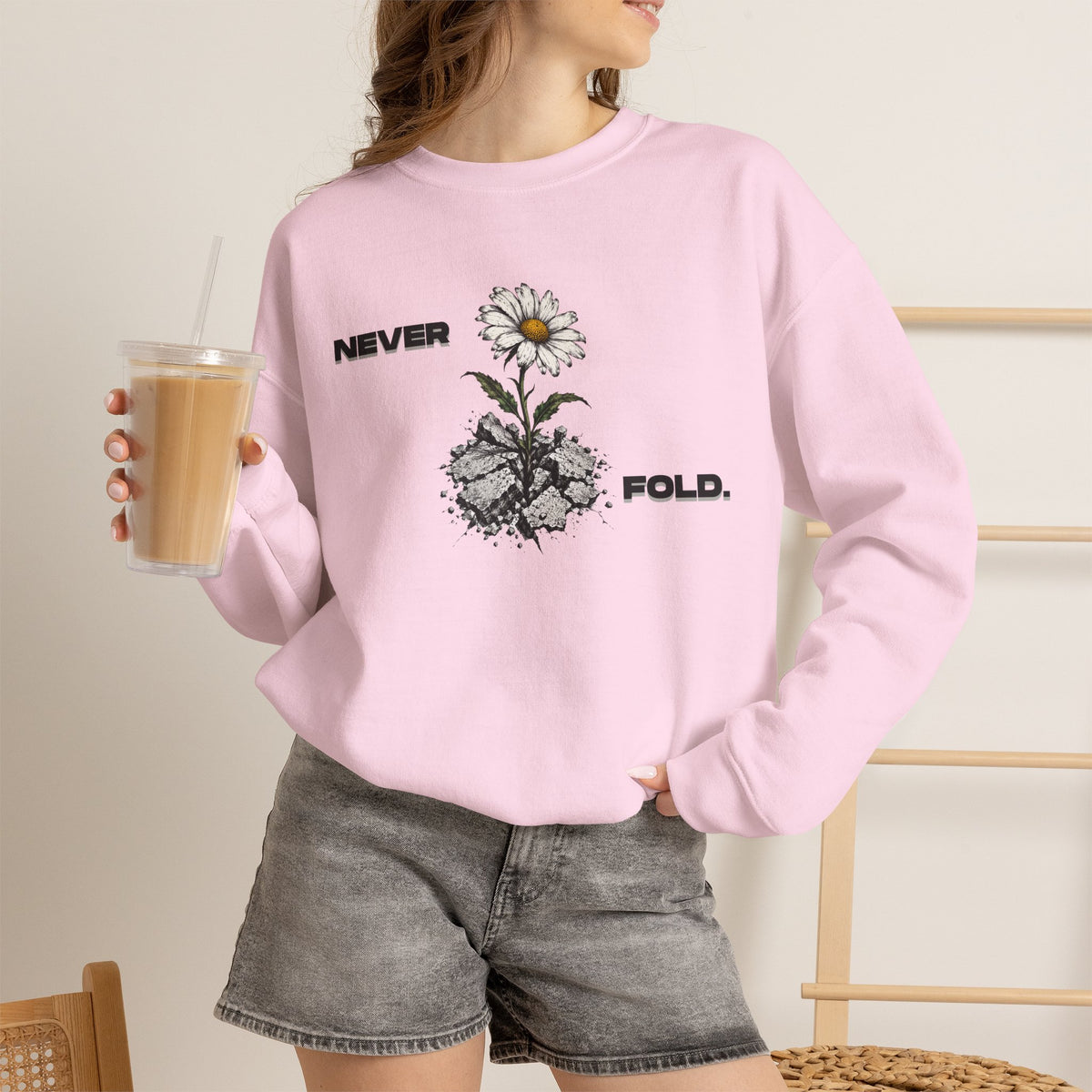 NEVER FOLD Sweatshirt Premium Design SKIALFA Unisex