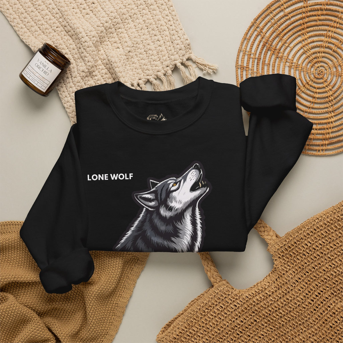 LONE WOLF Sweatshirt Premium Design SKIALFA Unisex