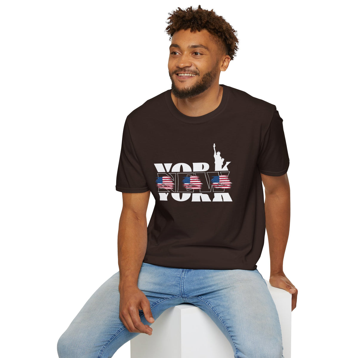 New York American Flag T-Shirt Premium Design SKIALFA Unisex