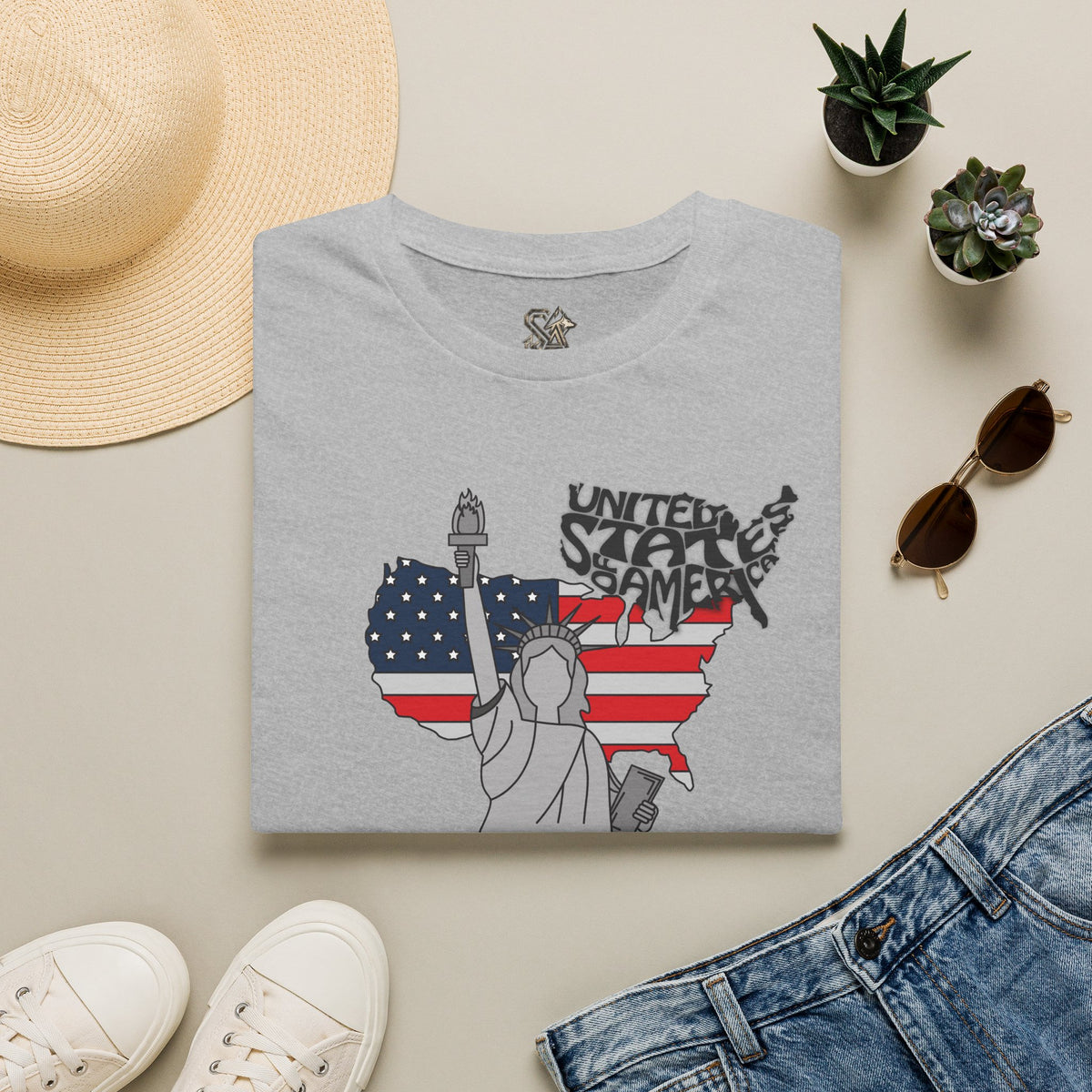 United States America T-Shirt Premium Design SKIALFA Unisex