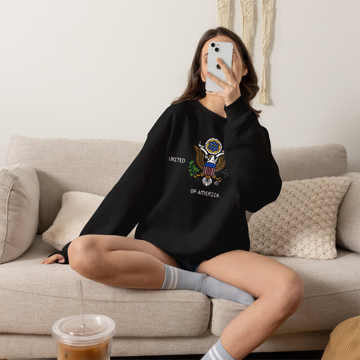 United States Sweatshirt Premium Design SKIALFA Unisex