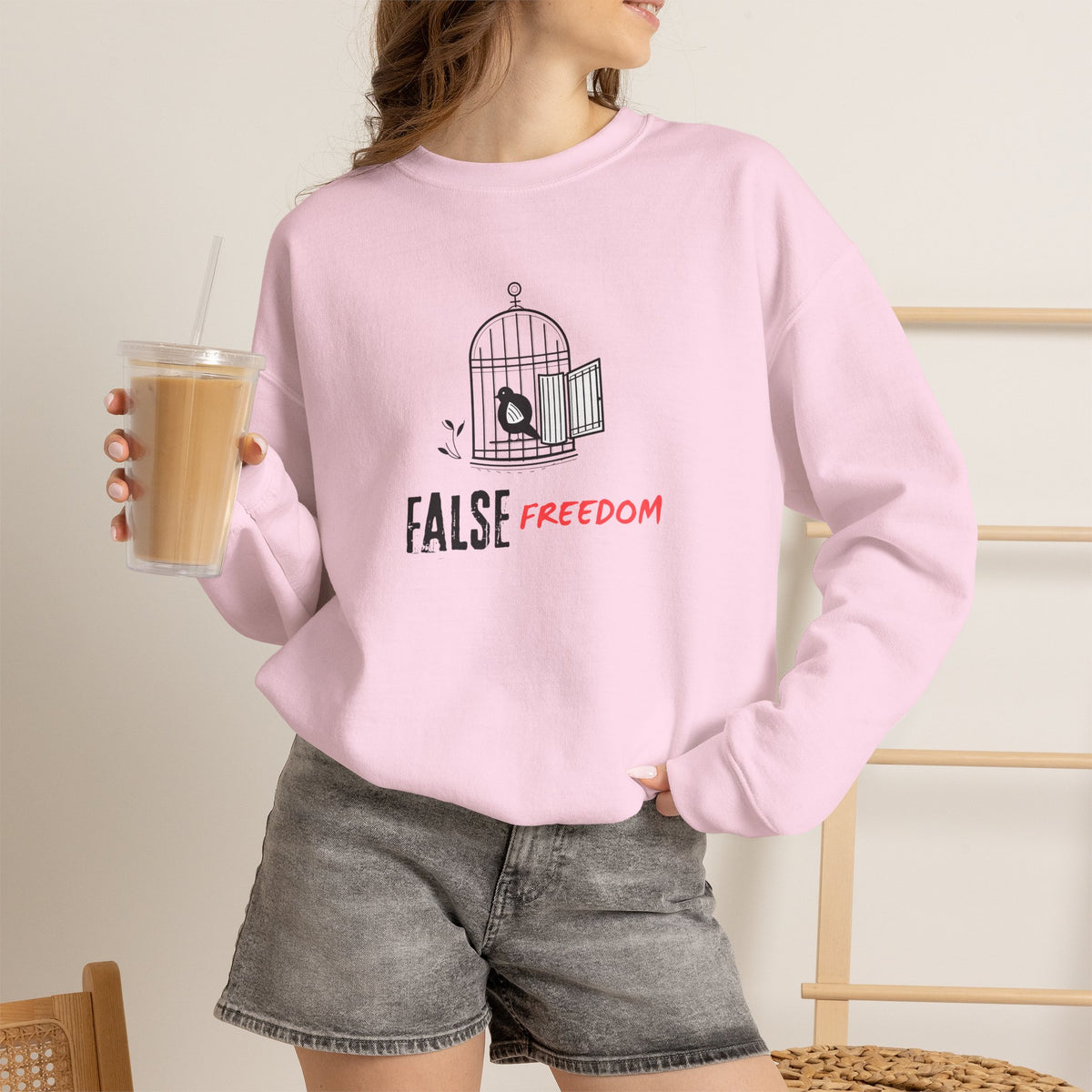 FALSE FREEDOM Sweatshirt Premium Design SKIALFA Unisex