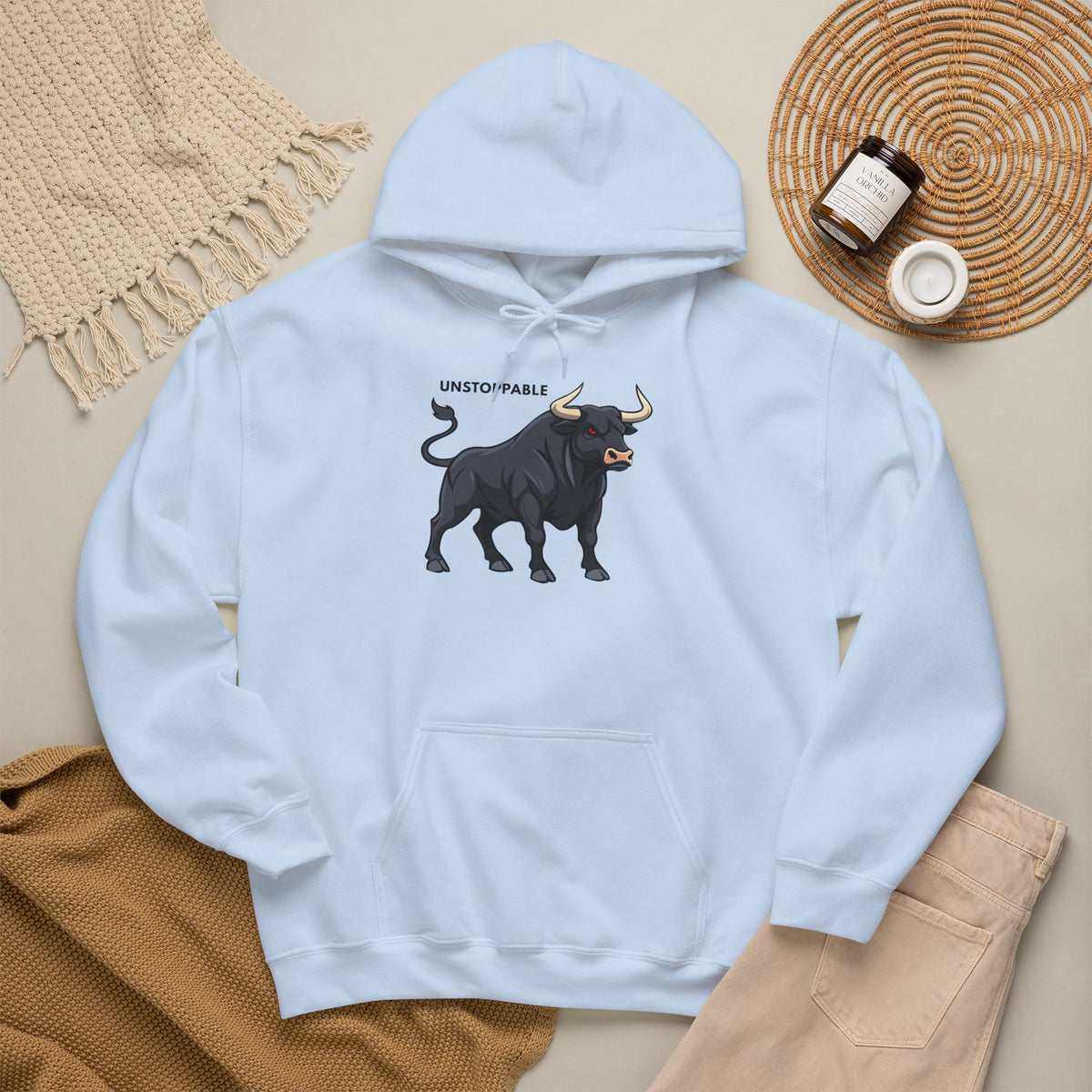 UNSTOPPABLE Bull Hoodie Premium Design SKIALFA Unisex