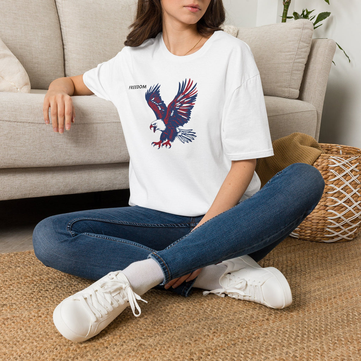 FREEDOM Eagle T-Shirt Premium Design SKIALFA Unisex