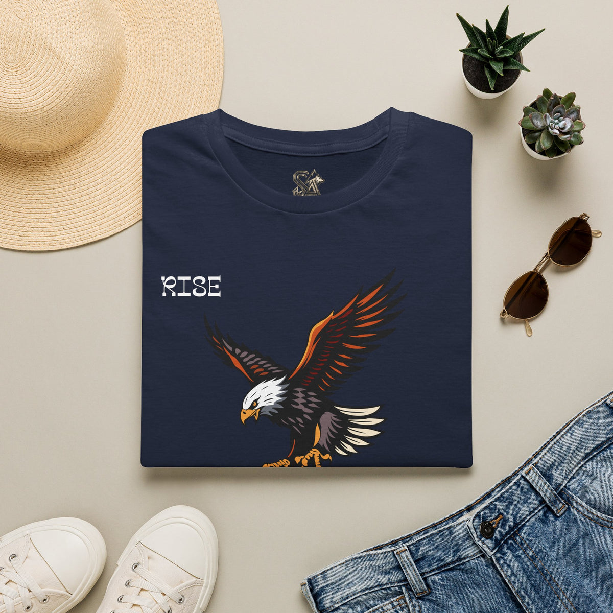 RISE Eagle T-Shirt Premium Design SKIALFA Unisex