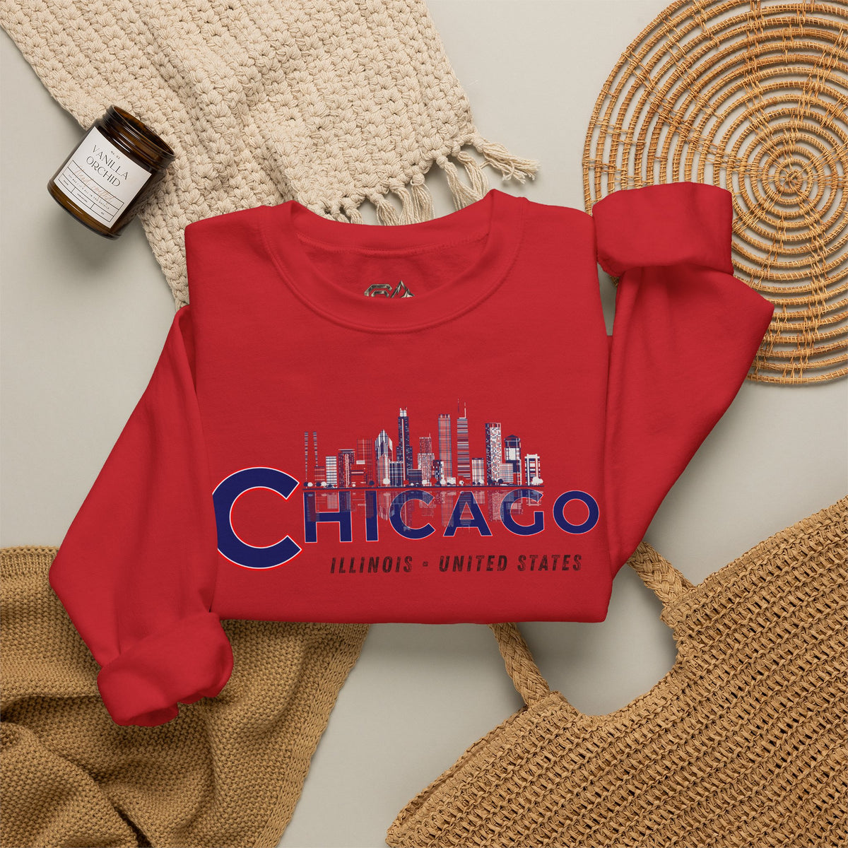 Chicago Sweatshirt Premium Design SKIALFA Unisex