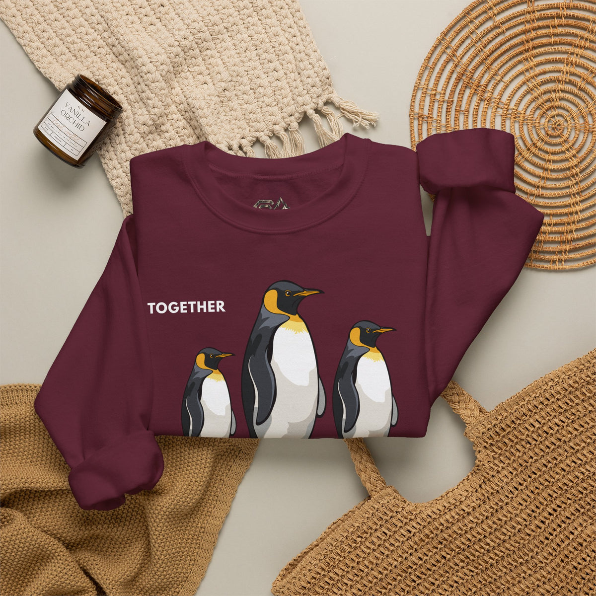 TOGETHER Penguin Sweatshirt Premium Design SKIALFA Unisex