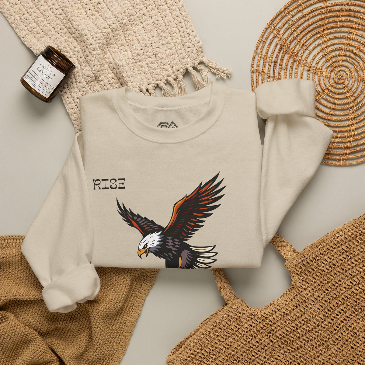 RISE Eagle Sweatshirt Premium Design SKIALFA Unisex