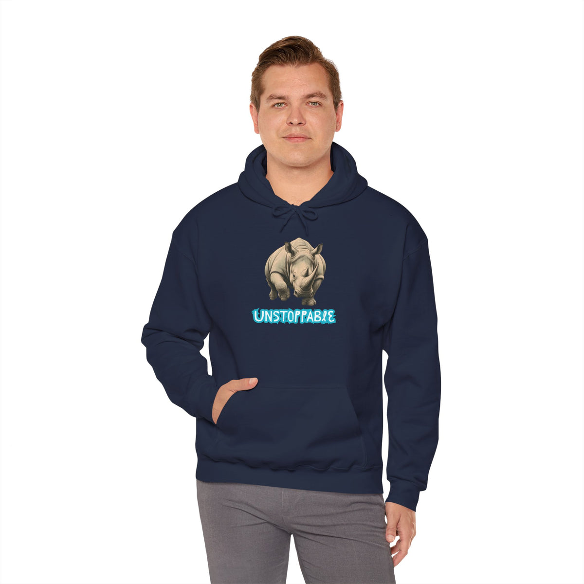 UNSTOPPABLE Rhino Hoodie Premium Design SKIALFA Unisex