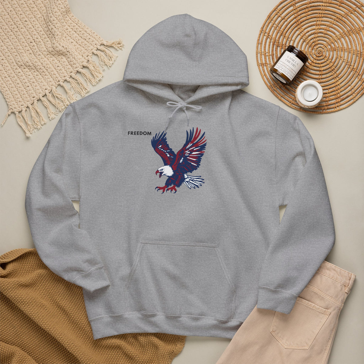 FREEDOM Eagle Hoodie Premium Design SKIALFA Unisex