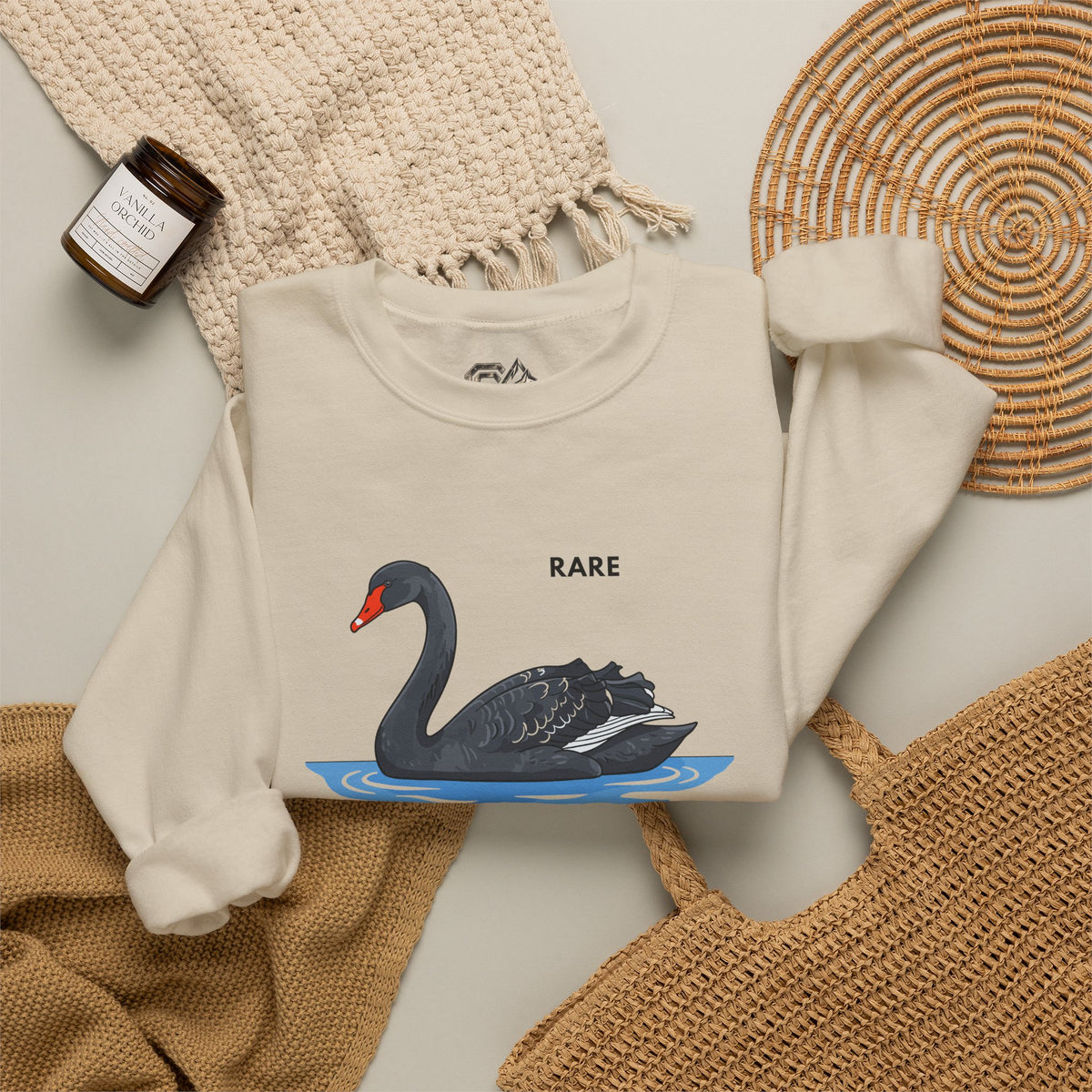 RARE Black Swan Sweatshirt Premium Design SKIALFA Unisex