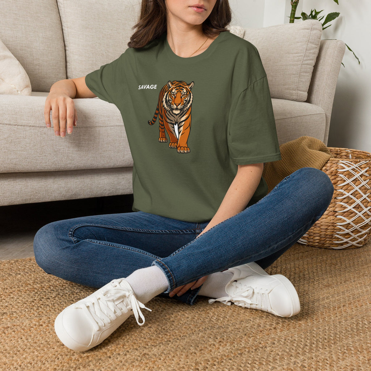 SAVAGE Tiger T-Shirt Premium Design SKIALFA Unisex