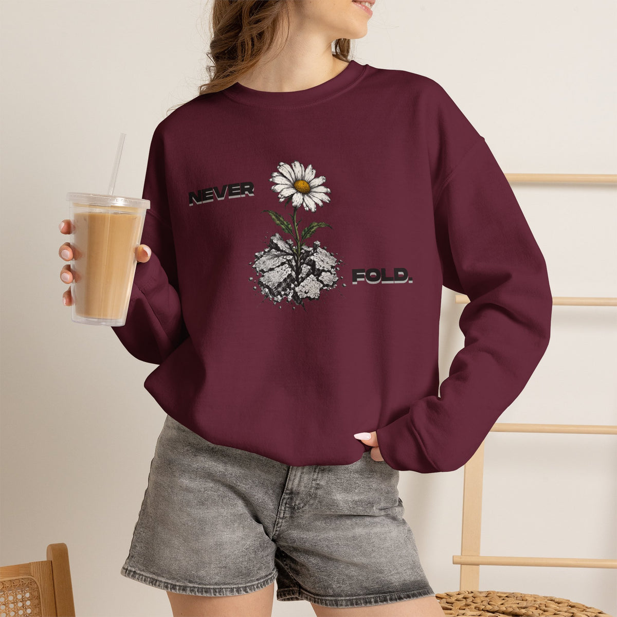 NEVER FOLD Sweatshirt Premium Design SKIALFA Unisex