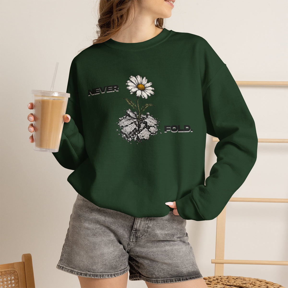 NEVER FOLD Sweatshirt Premium Design SKIALFA Unisex