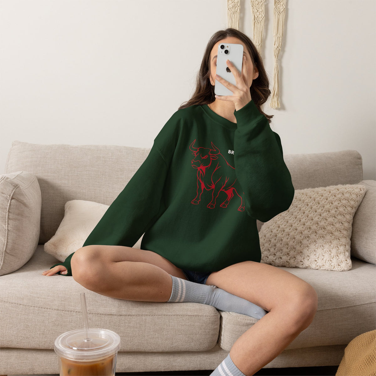BRUTAL Bull Sweatshirt Premium Design SKIALFA Unisex