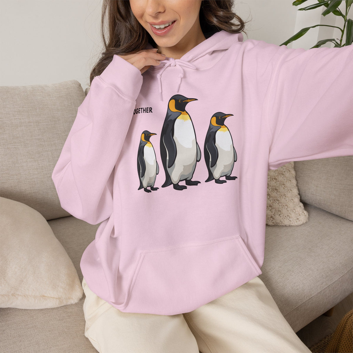 TOGETHER Penguin Hoodie Premium Design SKIALFA Unisex