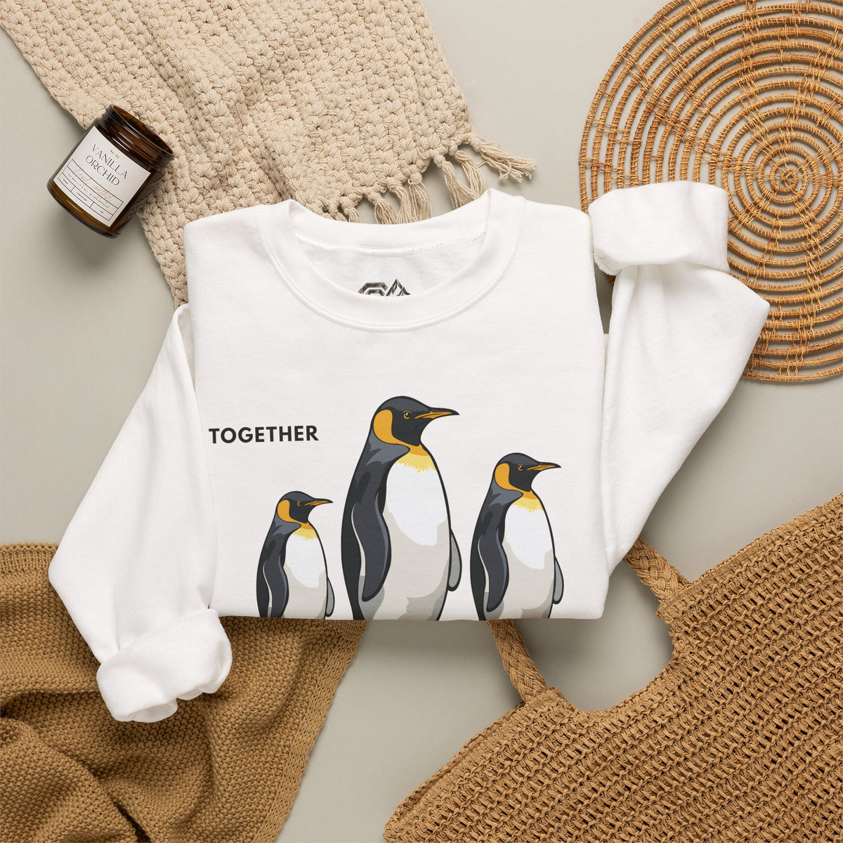 TOGETHER Penguin Sweatshirt Premium Design SKIALFA Unisex