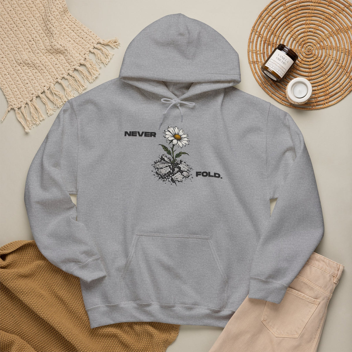 NEVER FOLD. Hoodie Premium Design SKIALFA Unisex