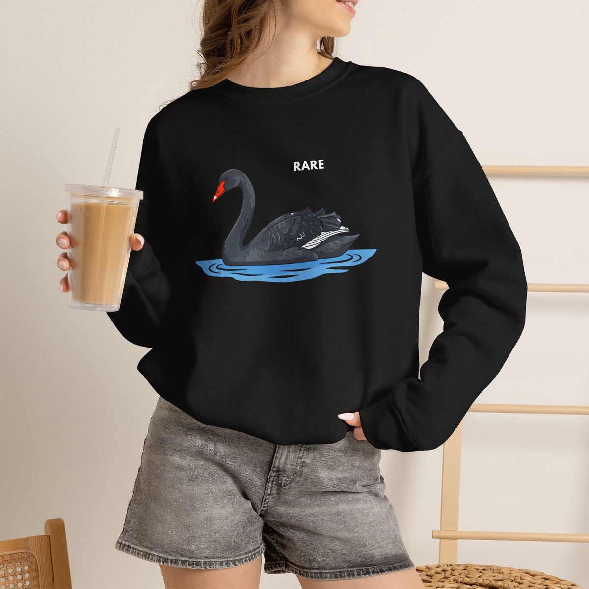RARE Black Swan Sweatshirt Premium Design SKIALFA Unisex