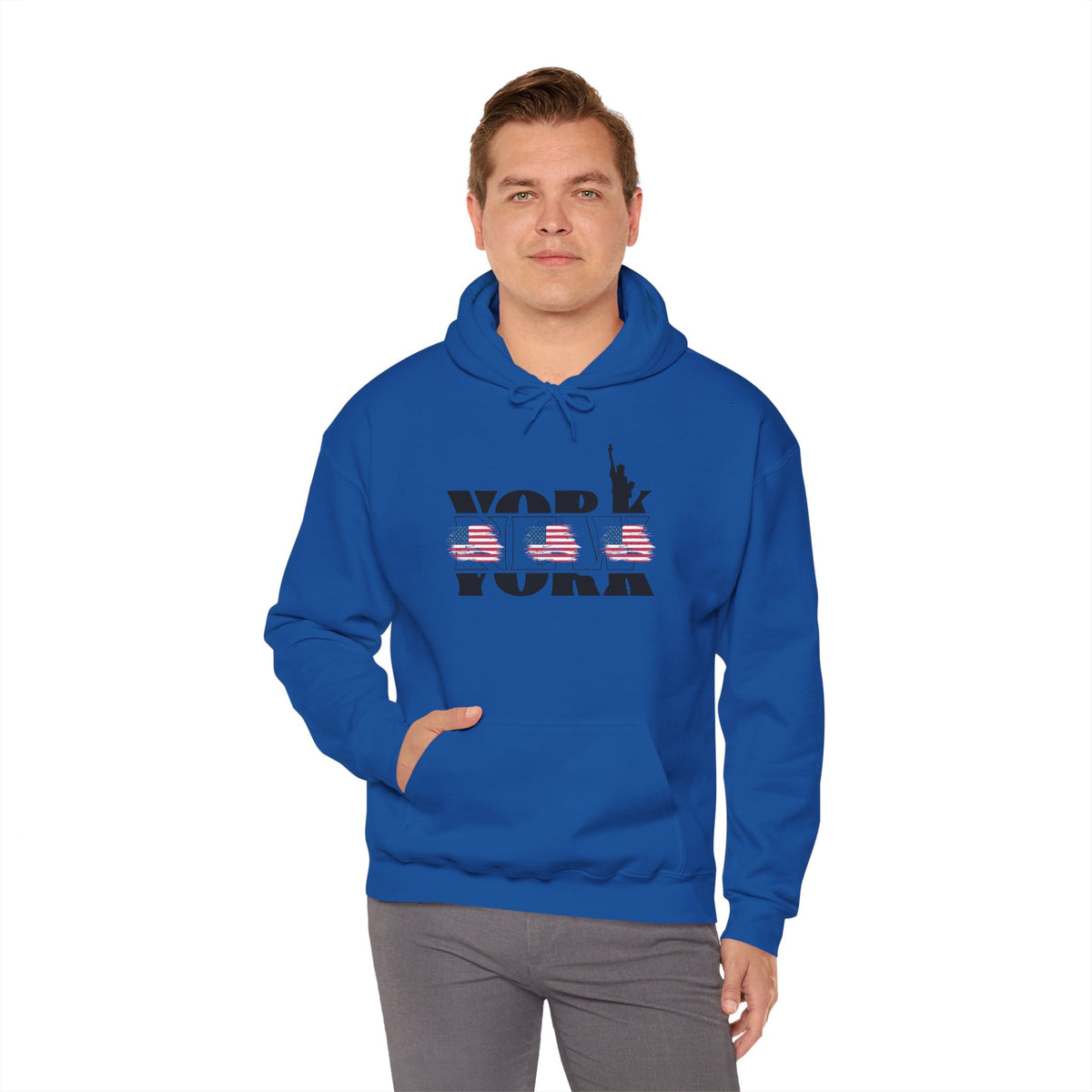 NEW YORK USA Flag Hoodie Premium Design SKIALFA Unisex