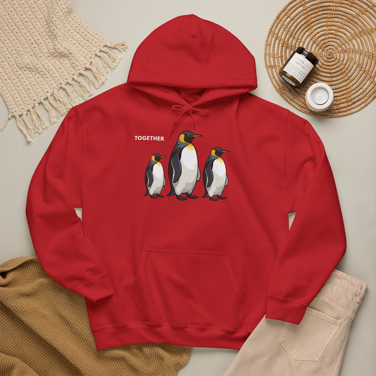 TOGETHER Penguin Hoodie Premium Design SKIALFA Unisex