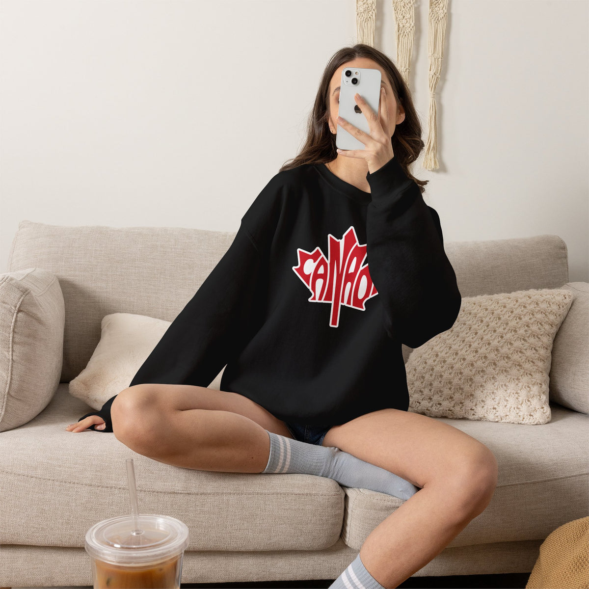 CANADA Leaf Sweatshirt Premium Design SKIALFA Unisex