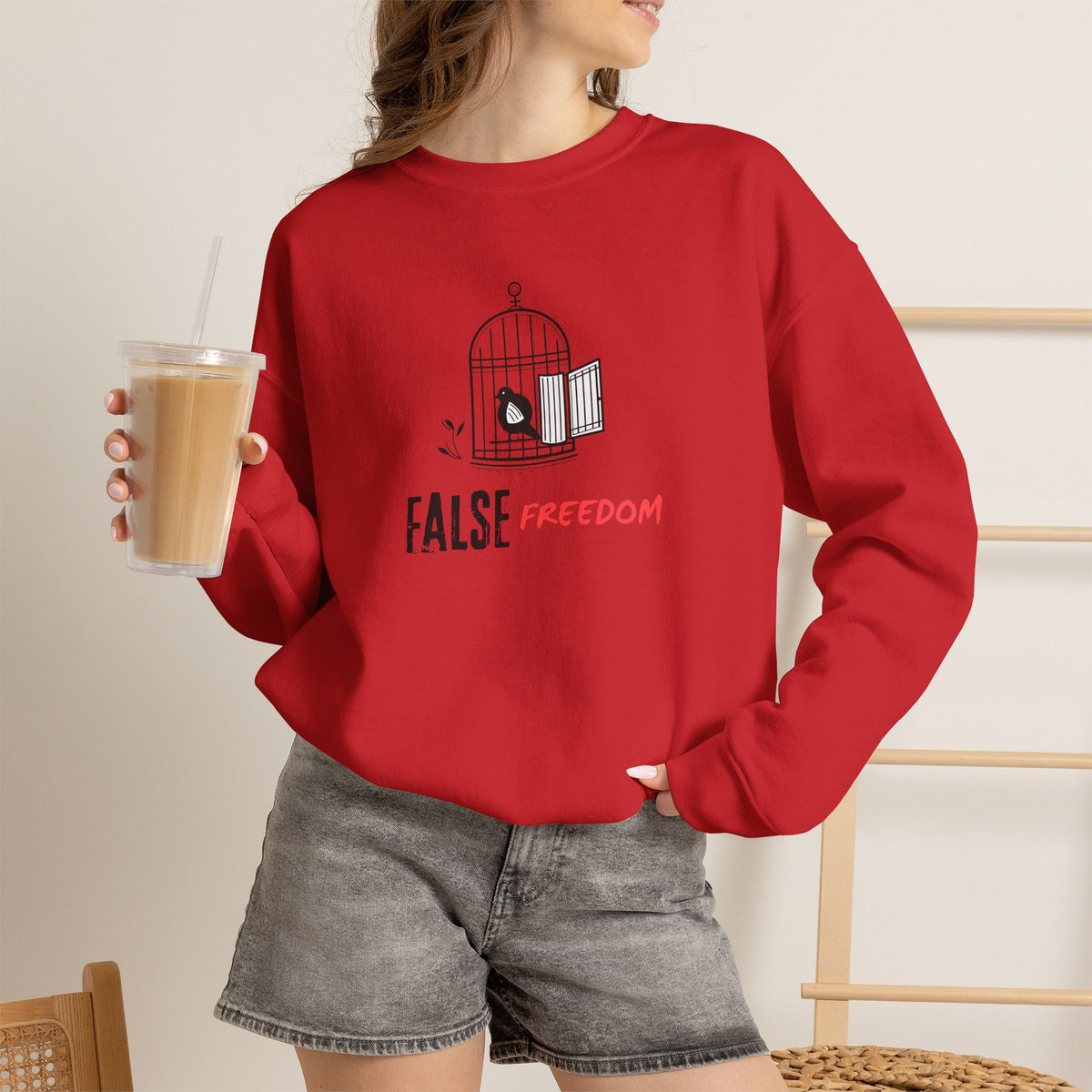 FALSE FREEDOM Sweatshirt Premium Design SKIALFA Unisex