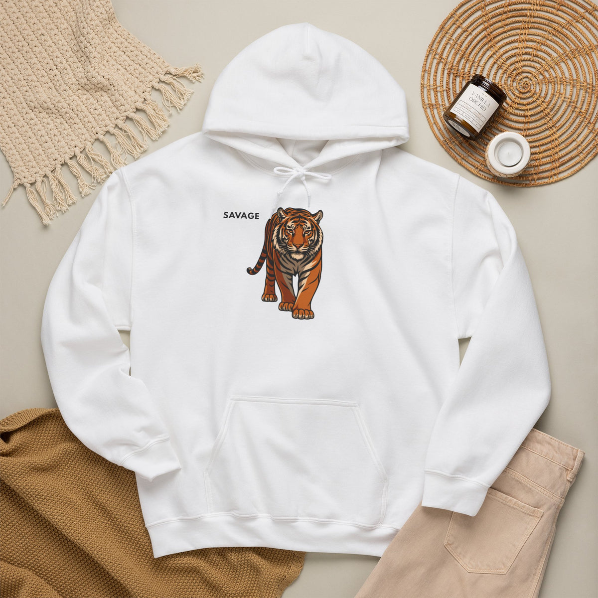 SAVAGE Tiger Hoodie Premium Design SKIALFA Unisex