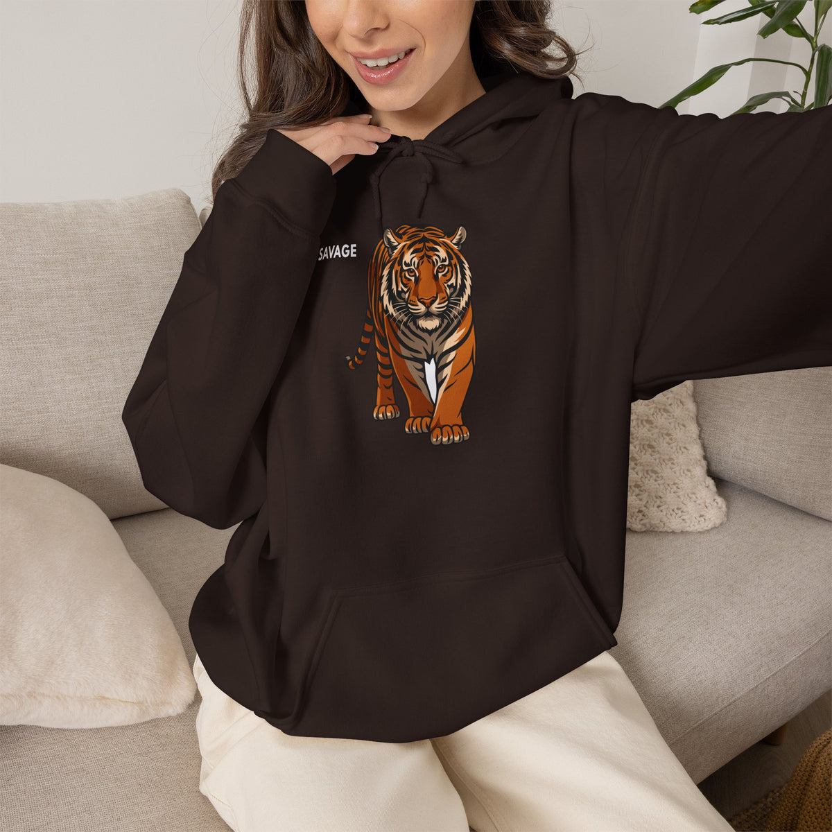 SAVAGE Tiger Hoodie Premium Design SKIALFA Unisex
