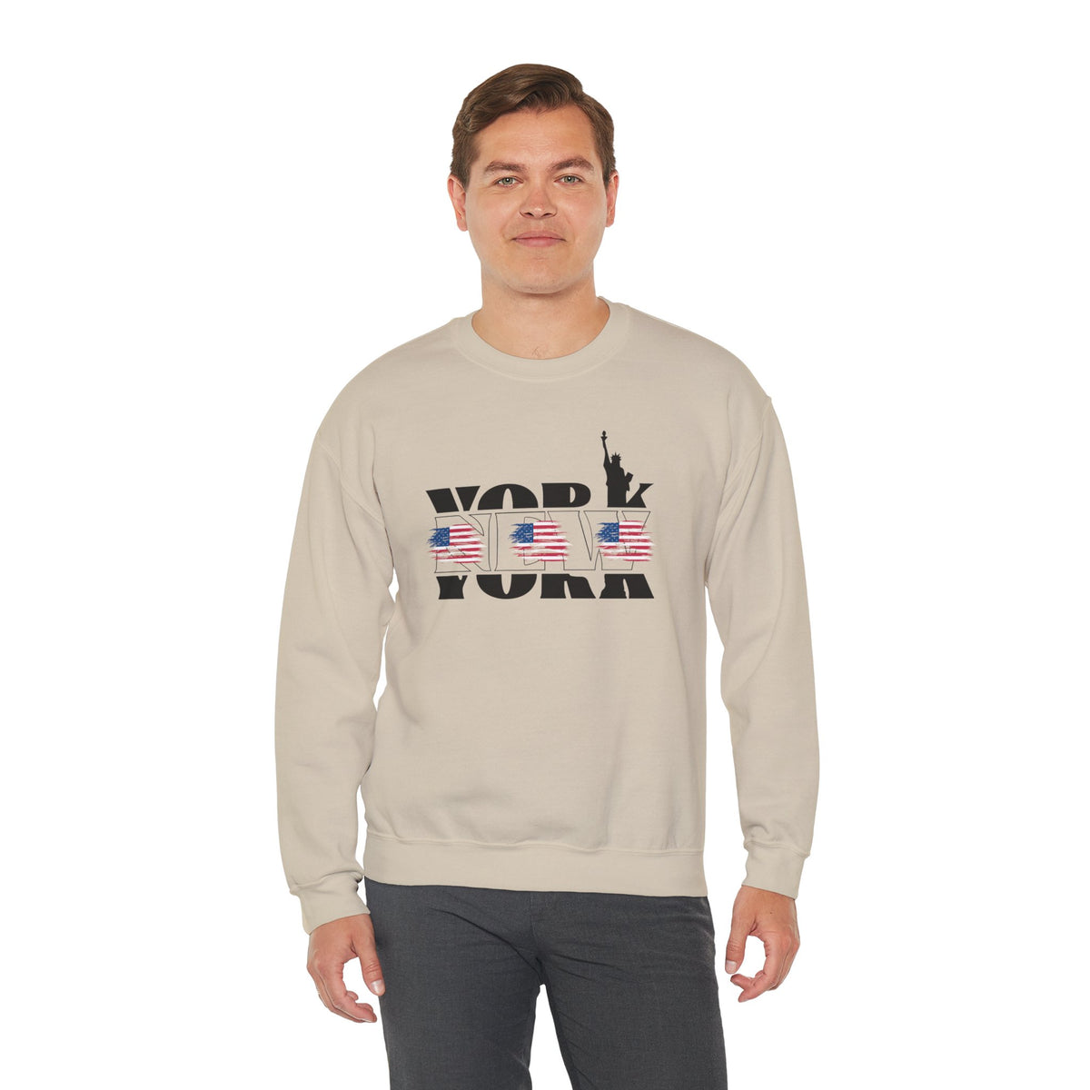 New York American Flag Sweatshirt Premium Design SKIALFA Unisex