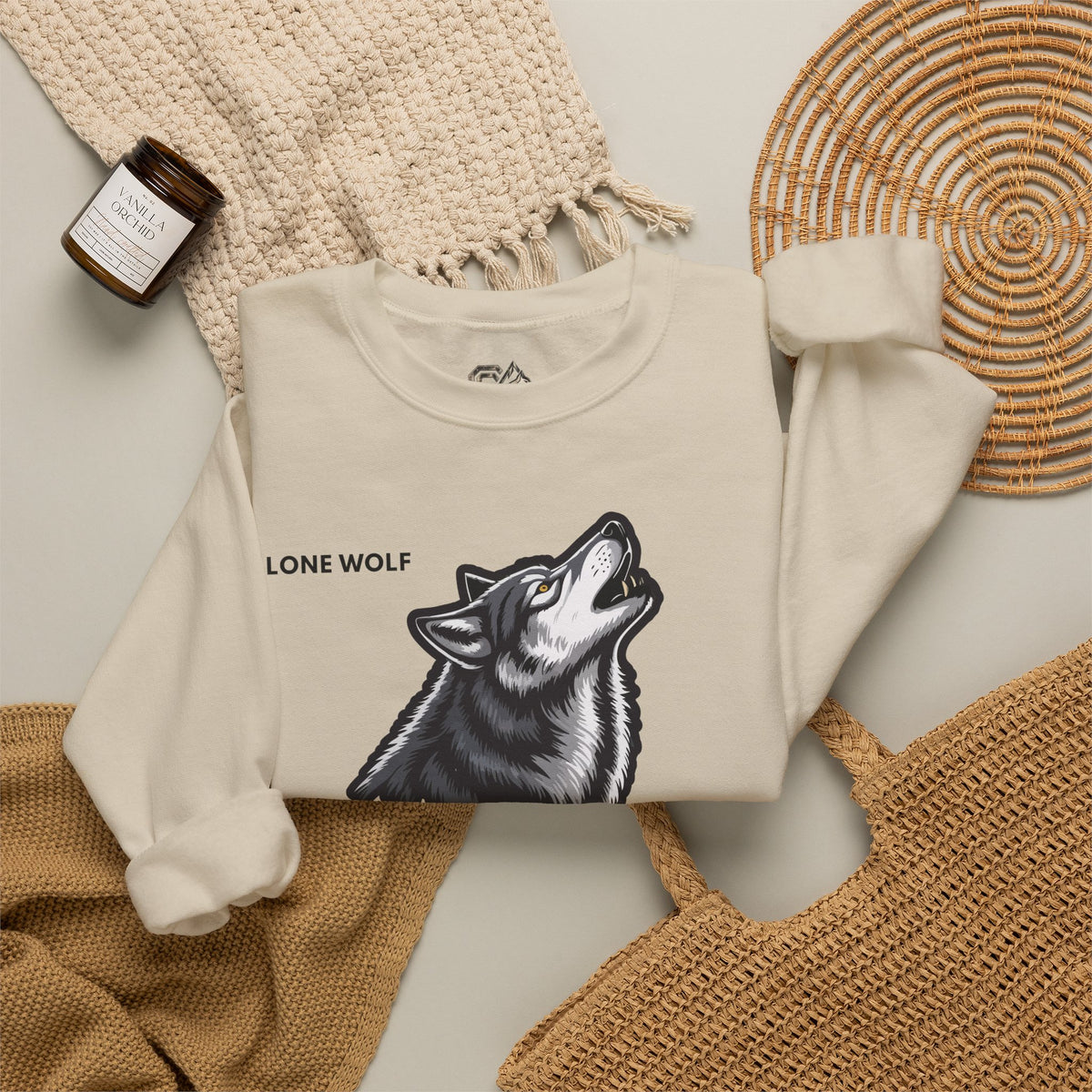 LONE WOLF Sweatshirt Premium Design SKIALFA Unisex