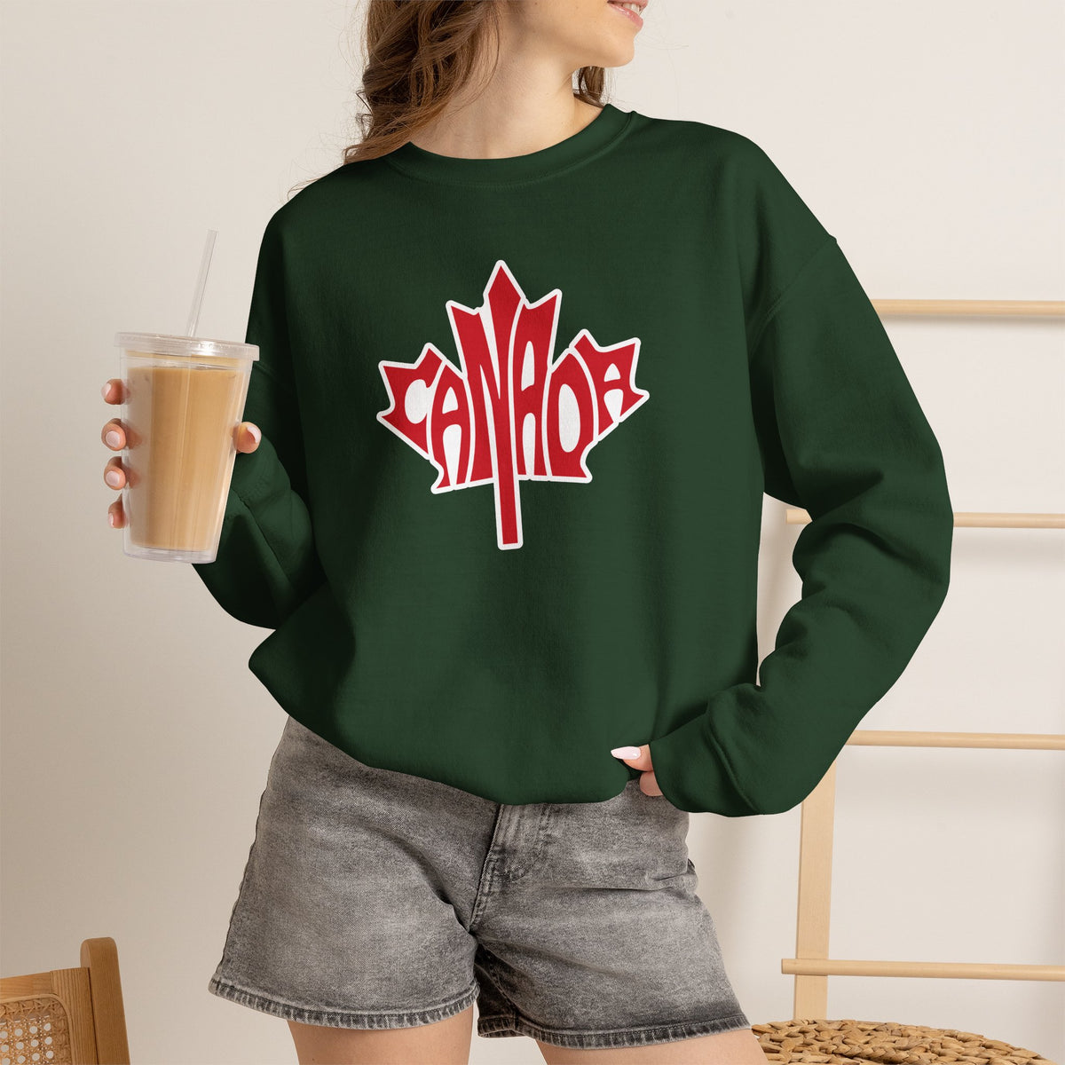 CANADA Leaf Sweatshirt Premium Design SKIALFA Unisex