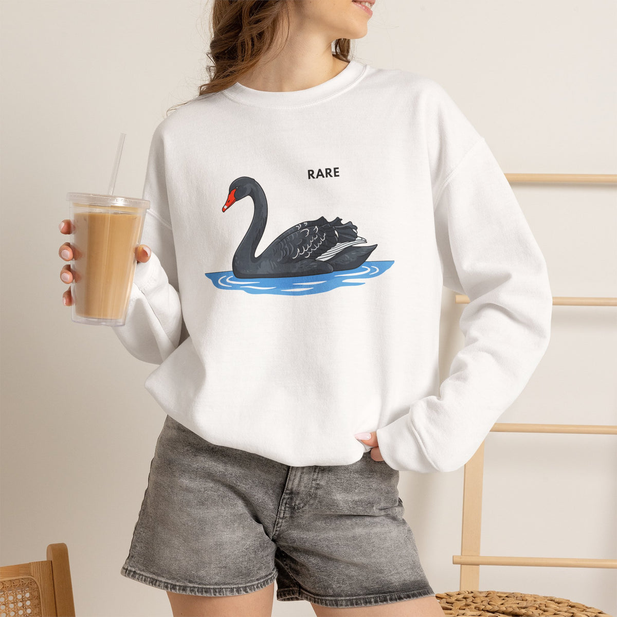 RARE Black Swan Sweatshirt Premium Design SKIALFA Unisex