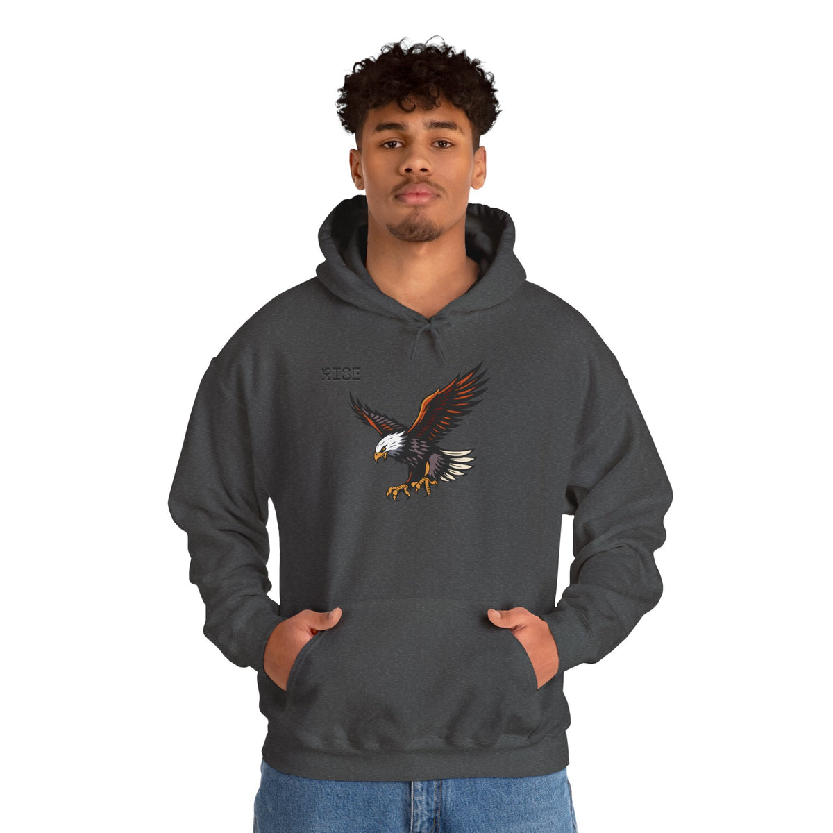 RISE Eagle Hoodie Premium Design SKIALFA Unisex