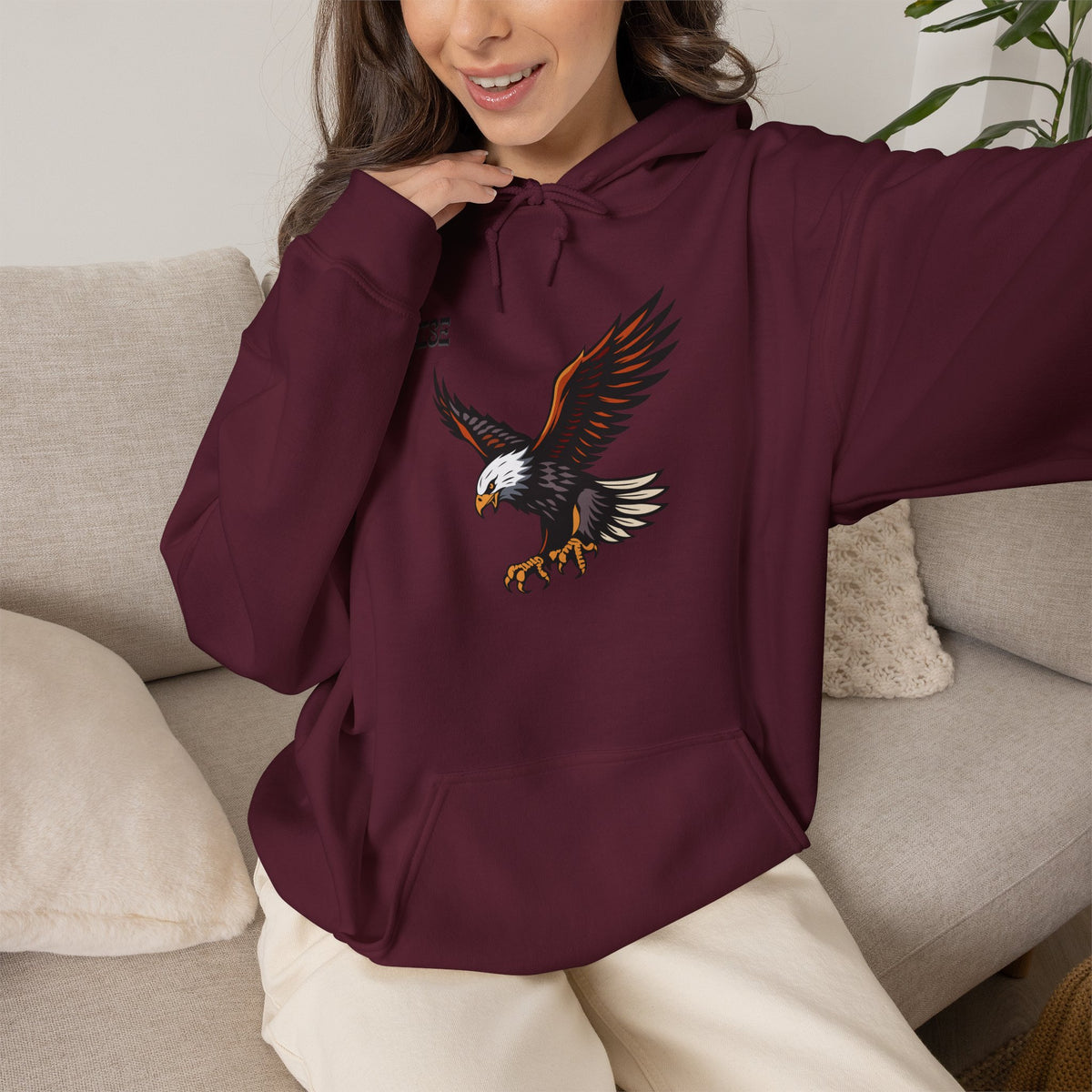 RISE Eagle Hoodie Premium Design SKIALFA Unisex