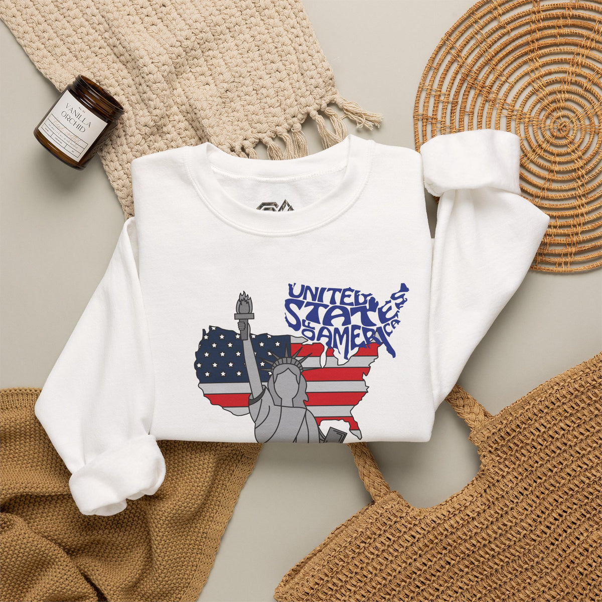 United States of America Sweatshirt Premium Design SKIALFA Unisex