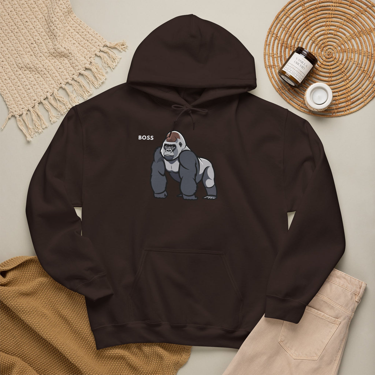 BOSS Gorilla Hoodie Premium Design SKIALFA Unisex
