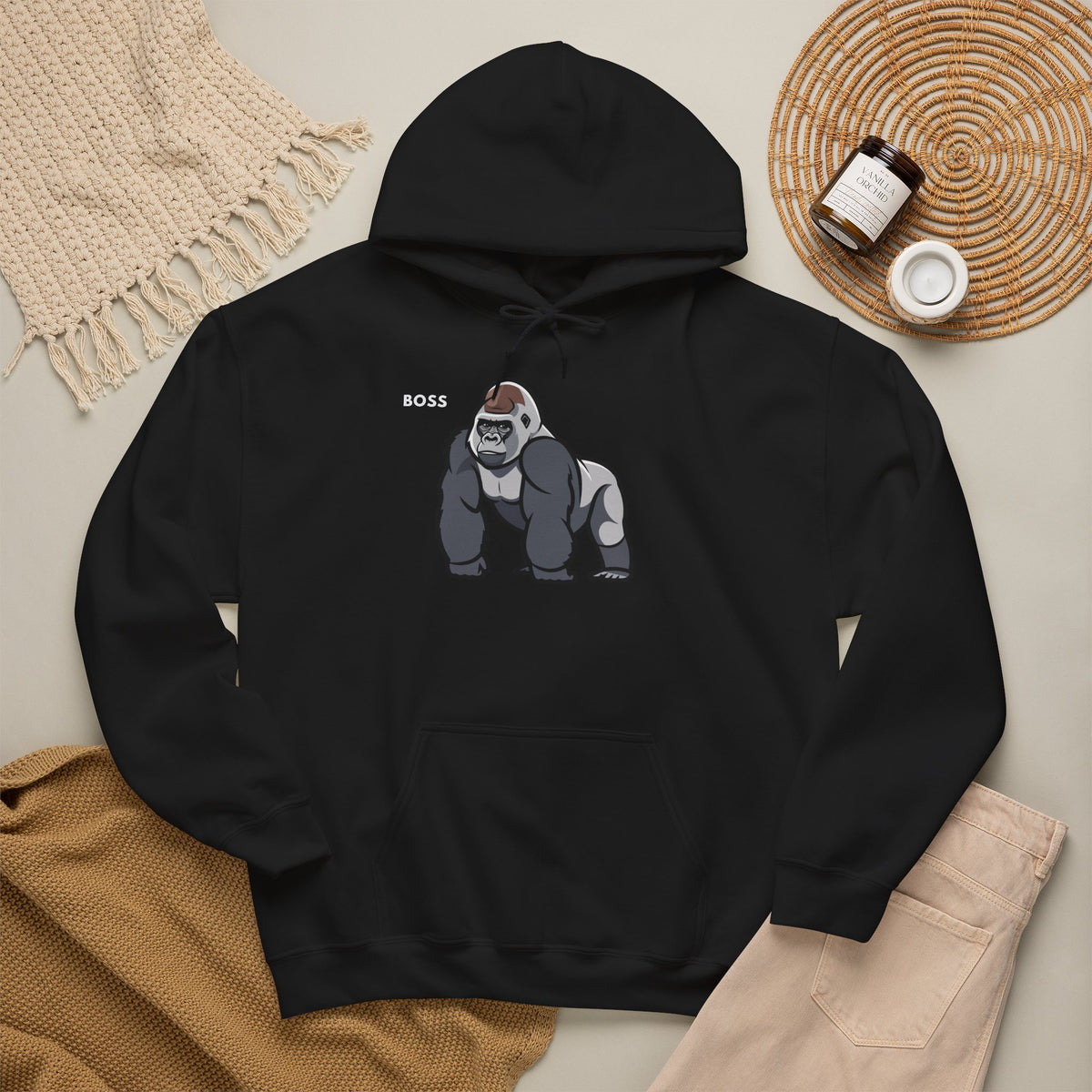 BOSS Gorilla Hoodie Premium Design SKIALFA Unisex