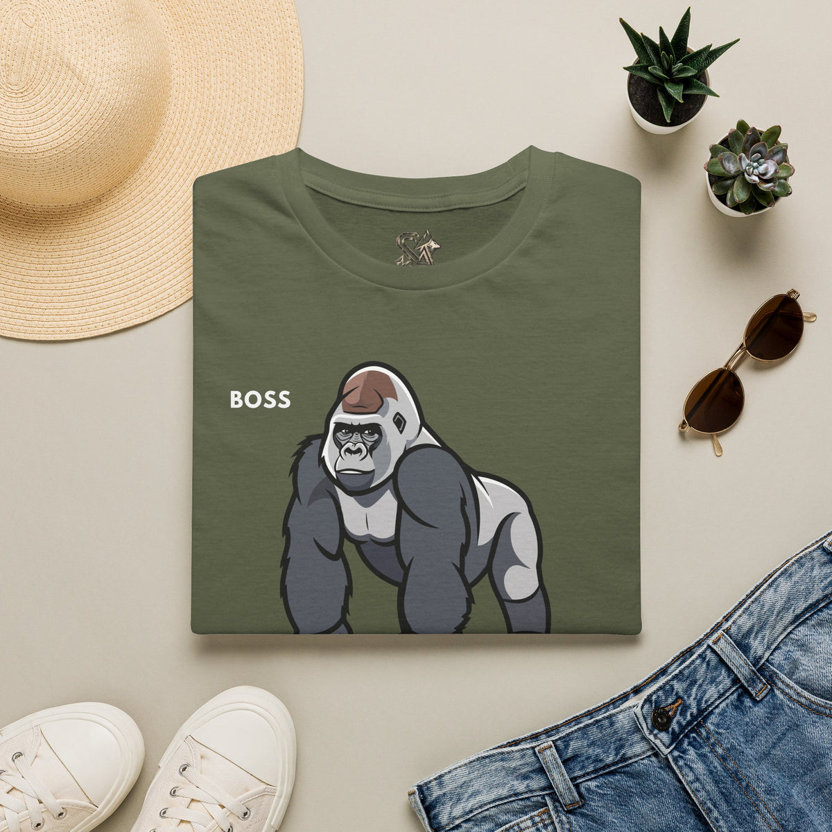 BOSS Gorilla T-Shirt Premium Design SKIALFA Unisex