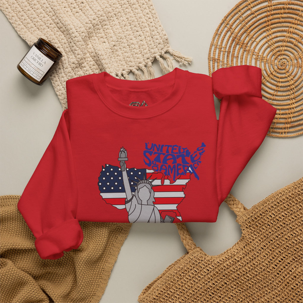 United States of America Sweatshirt Premium Design SKIALFA Unisex