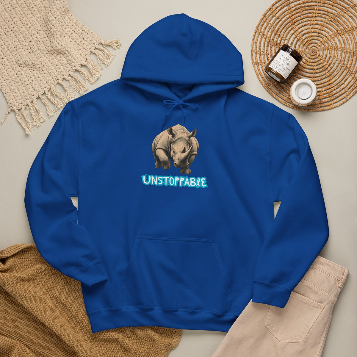 UNSTOPPABLE Rhino Hoodie Premium Design SKIALFA Unisex